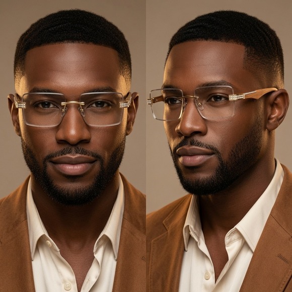 Rimless Gold Wire Frame Luxury Clear Tint Hip Hop Shades Sunglasses Party Shades main image 4